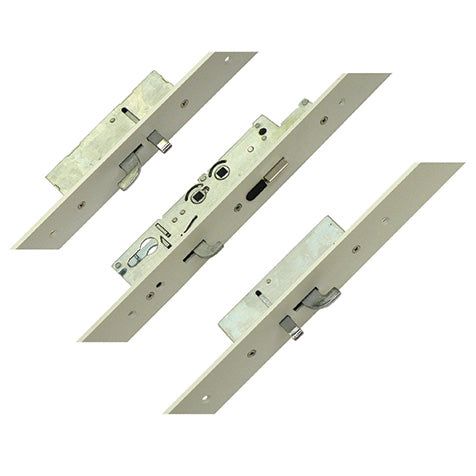 Fullex XL Latch, 3 Hooks, 2 Anti-Lift Pins, 2 Rollers, Double Spindle, Flat 44mm White Faceplate