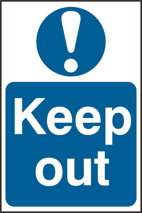 ASEC `Keep Out` 200mm x 300mm PVC Self Adhesive Sign