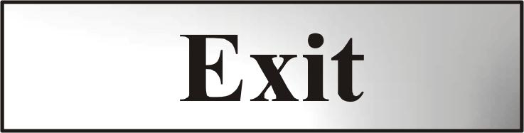 ASEC `Exit` 200mm x 50mm Chrome Self Adhesive Sign