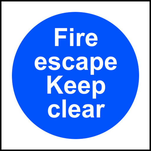 ASEC `Fire Escape Keep Clear` Sign 100mm x 100mm - Smart Home Group 