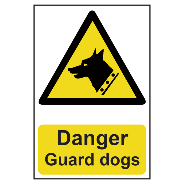 ASEC `Danger: Guard Dogs` Sign 200mm x 300mm