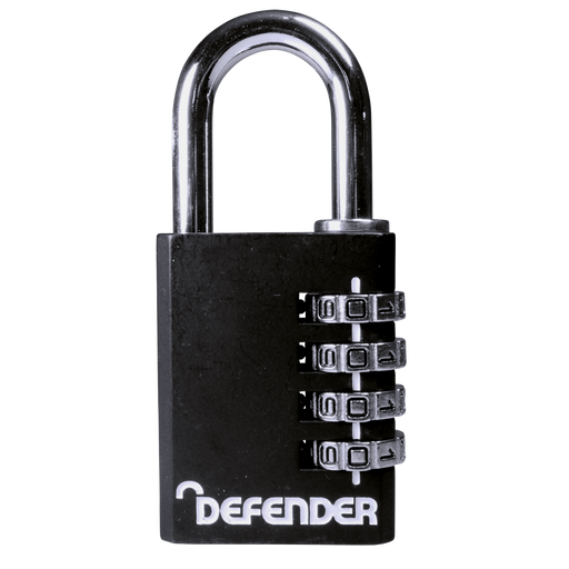 DEFENDER Black Diecast Combination Padlock - Smart Home Group 