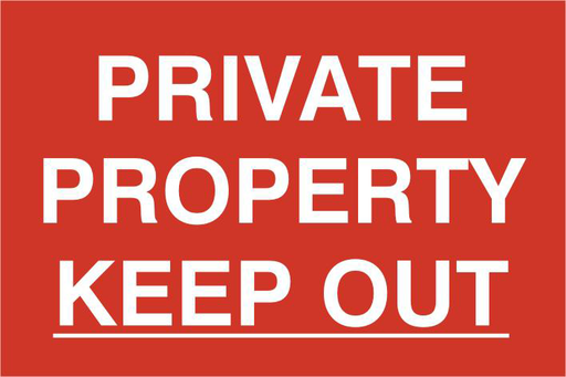 ASEC `Private Property Keep Out` 200mm x 300mm PVC Self Adhesive Sign - Smart Home Group 