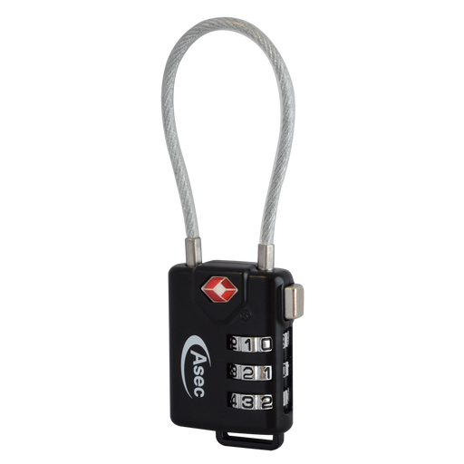 ASEC TSA Combination Luggage Cable Travel Padlock - Smart Home Group 