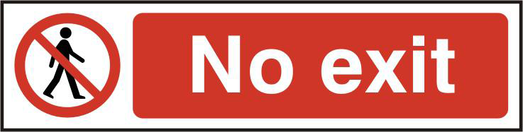 ASEC `No Exit` 200mm x 50mm PVC Self Adhesive Sign