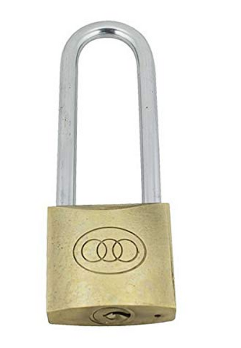 Tri Circle Long Shackle 38mm Brass Padlock