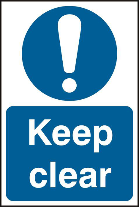 ASEC `Keep Clear` 200mm x 300mm PVC Self Adhesive Sign
